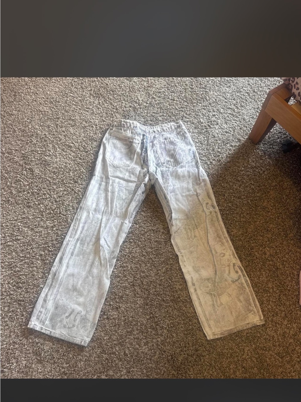 Forever 21 Light Wash White Gray Straight Leg Jeans